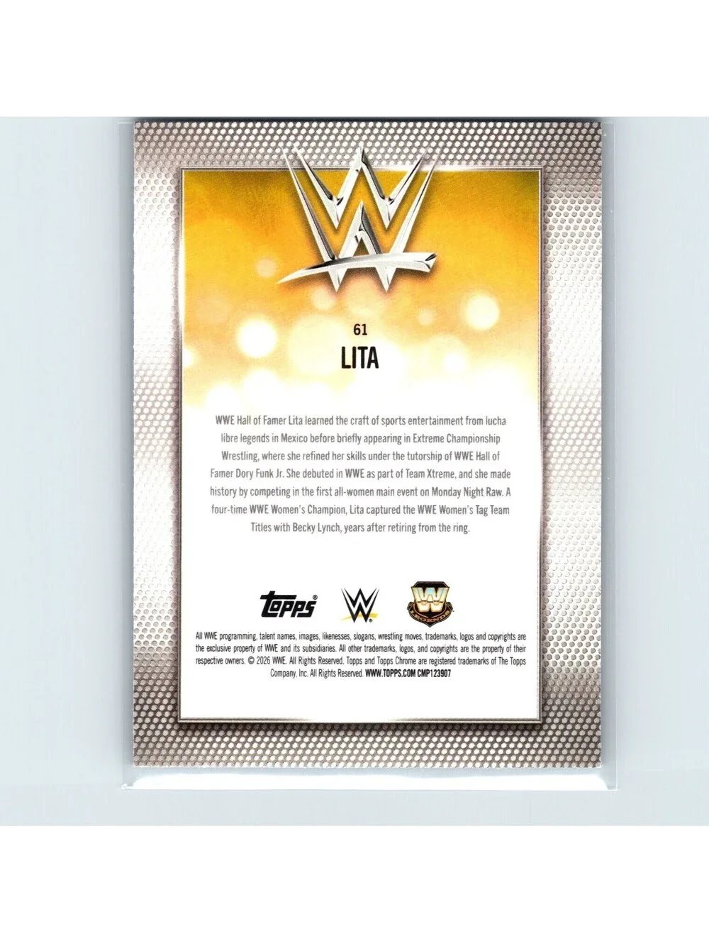 2026 Topps Chrome WWE Lita #61 Blue Mini Diamond Refractor #/150